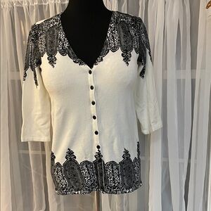Roz & Ali Monochrome Knit Cardigan